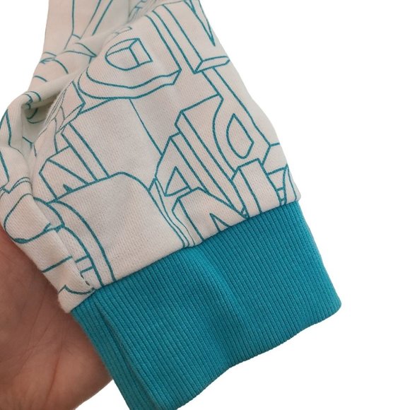 CLRIDE.n Womens 100 White Sweden Spell Out Print Pullover Hoodie Sweatshirt NWT - Picture 4 of 9